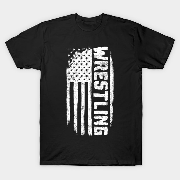 Wrestling American Flag T-Shirt by KAWAIITEE